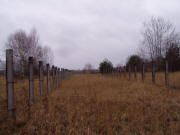 Strn koridor mezi obma ploty arelu